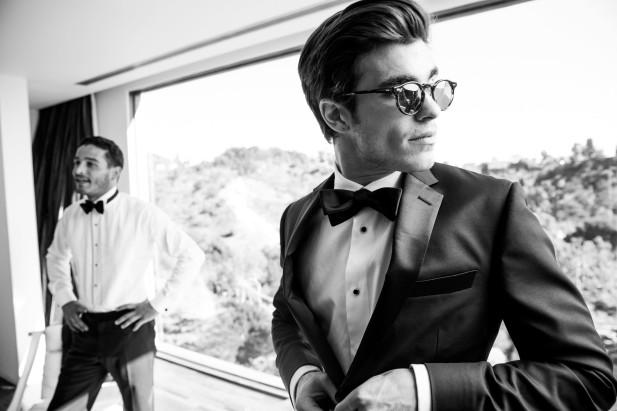 The Black Tux tuxedos styled by a window